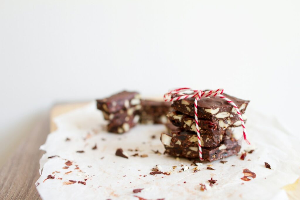 selective focus photo of chocolate gift on top of white surface
